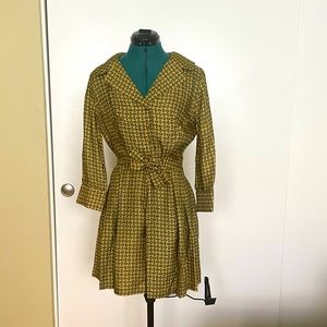 Vintage Pleated Shirtwaist Dress